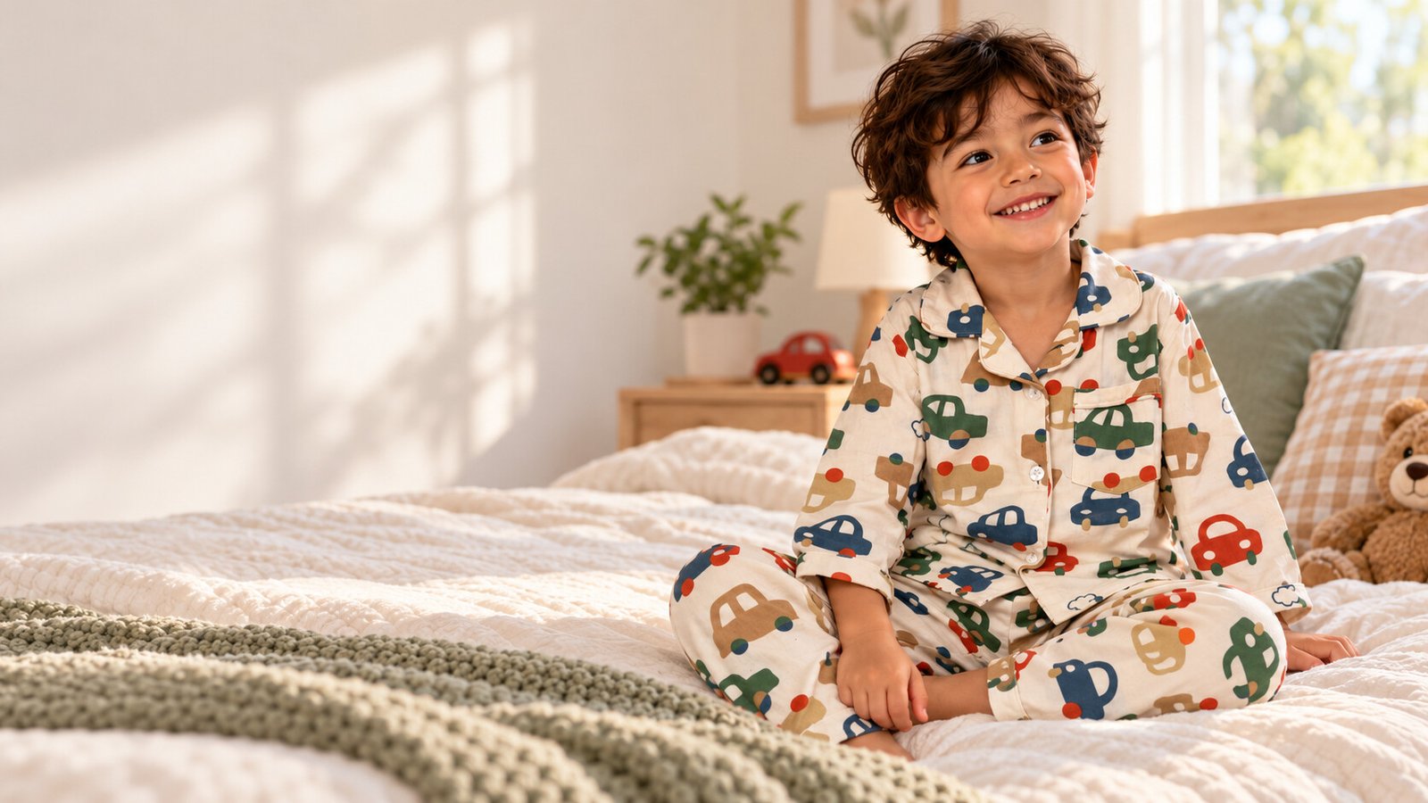 Happy Highways children's pyjama set with car print