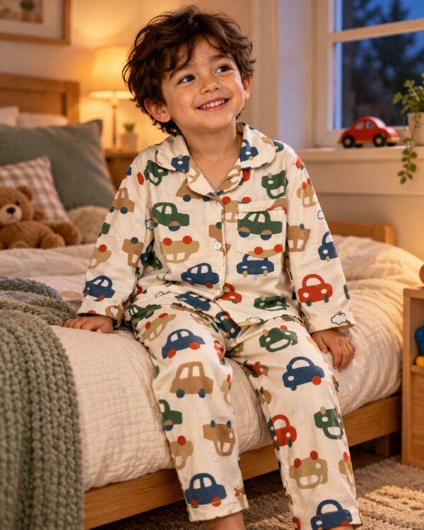 Happy Highways children's pyjama set with car print